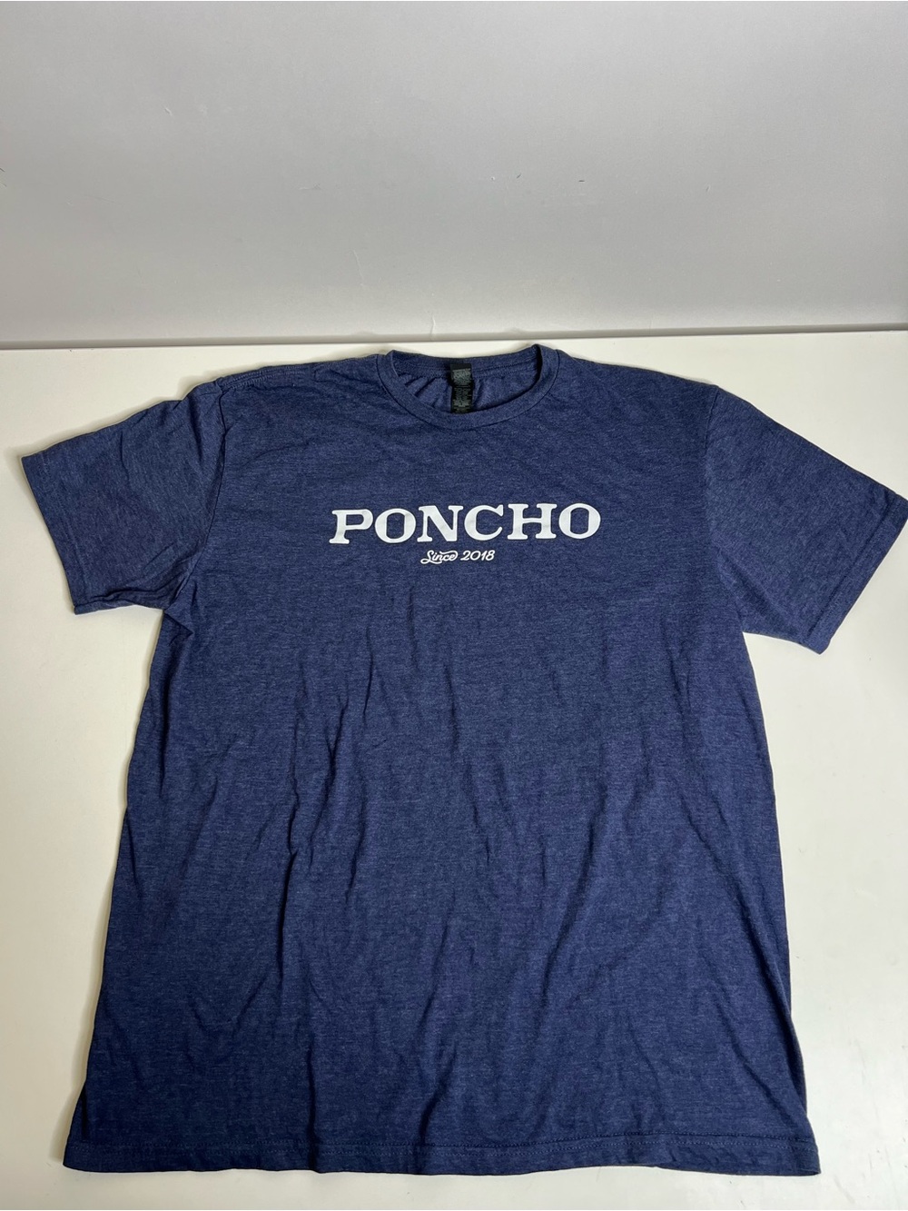 Pair of Poncho Men's T-SHIRTs Heathered Blue - Size Large - Picture 2 of 8